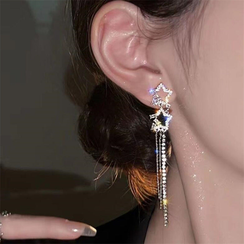 XINGX Elegant Water Drop Tassel Earrings – Minimalist Chic Jewelry