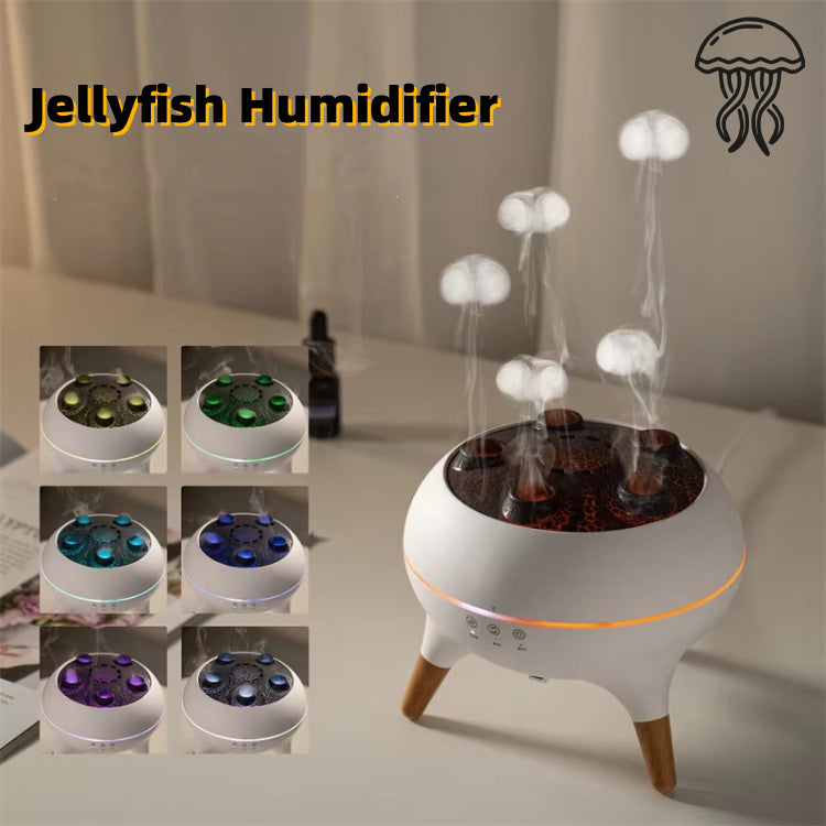 Jellyfish Ultrasonic Humidifier – Multi-Mist Aromatherapy Diffuser with Colorful LED Lights & Remote Control for Home, Office & Desktop