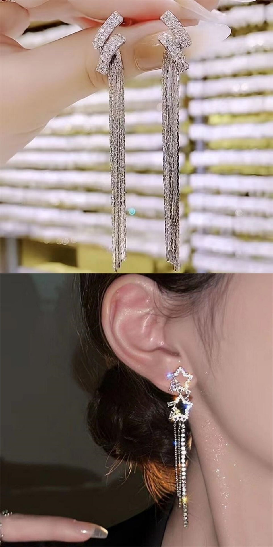 XINGX Elegant Water Drop Tassel Earrings – Minimalist Chic Jewelry
