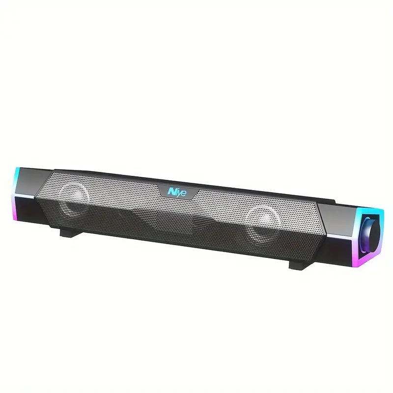 4D Bluetooth Computer Soundbar Dual Speaker Subwoofer Stereo Surround Sound Loudspeaker for Laptop PC Notebook
