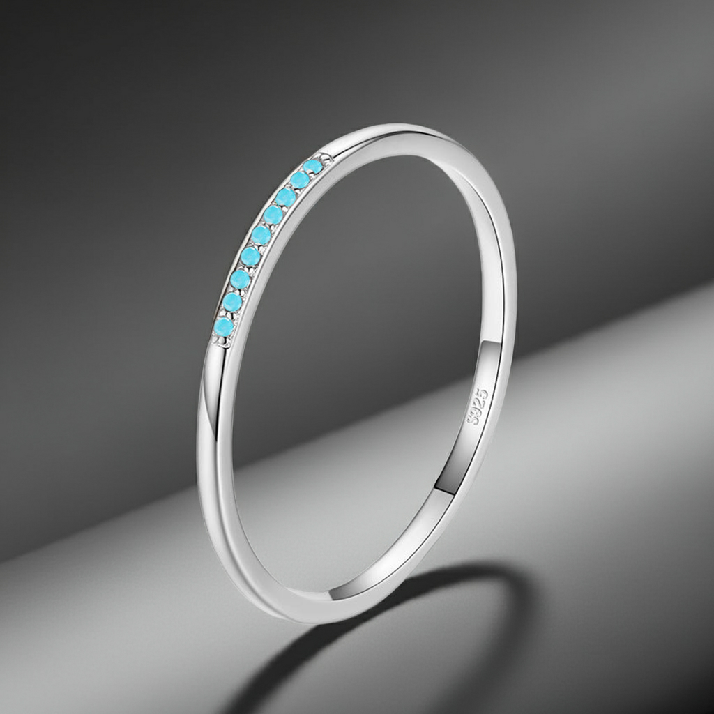 Sterling Silver Rainbow Stone Ring – Dainty & Versatile Design