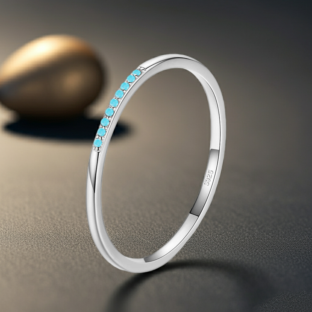 Sterling Silver Rainbow Stone Ring – Dainty & Versatile Design