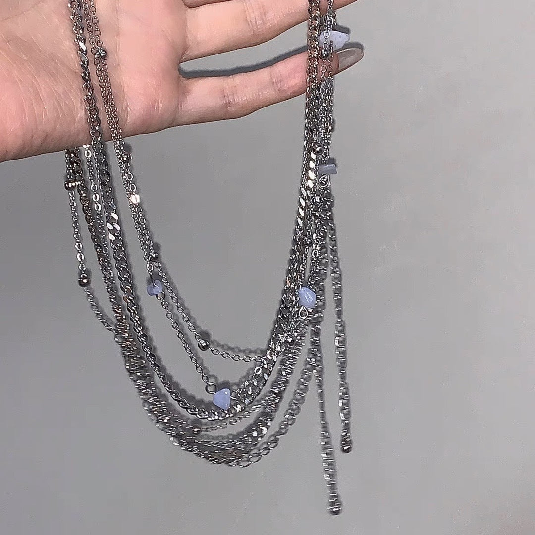Hot Girl Aesthetic Silver Tassel Waist Chain – Multi-Layered Look