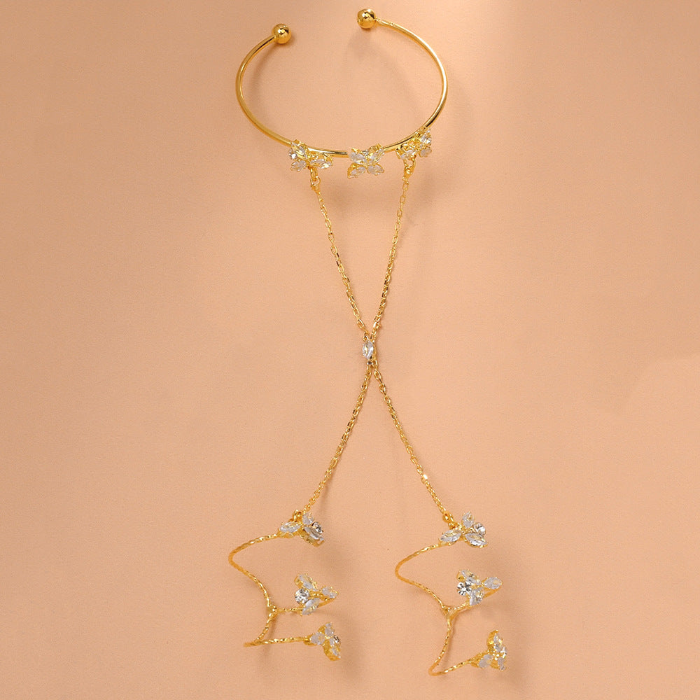 Luxury Diamond Petal Jewelry – Elegant Mitten-Style High-End Fashion Accessory for Women