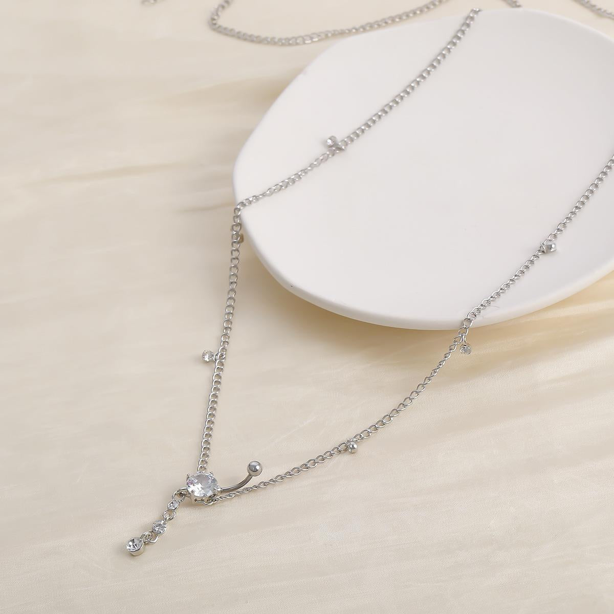 Sexy Rhinestone Belly Button Waist Chain – Dangle Navel Piercing Body Jewelry for Women