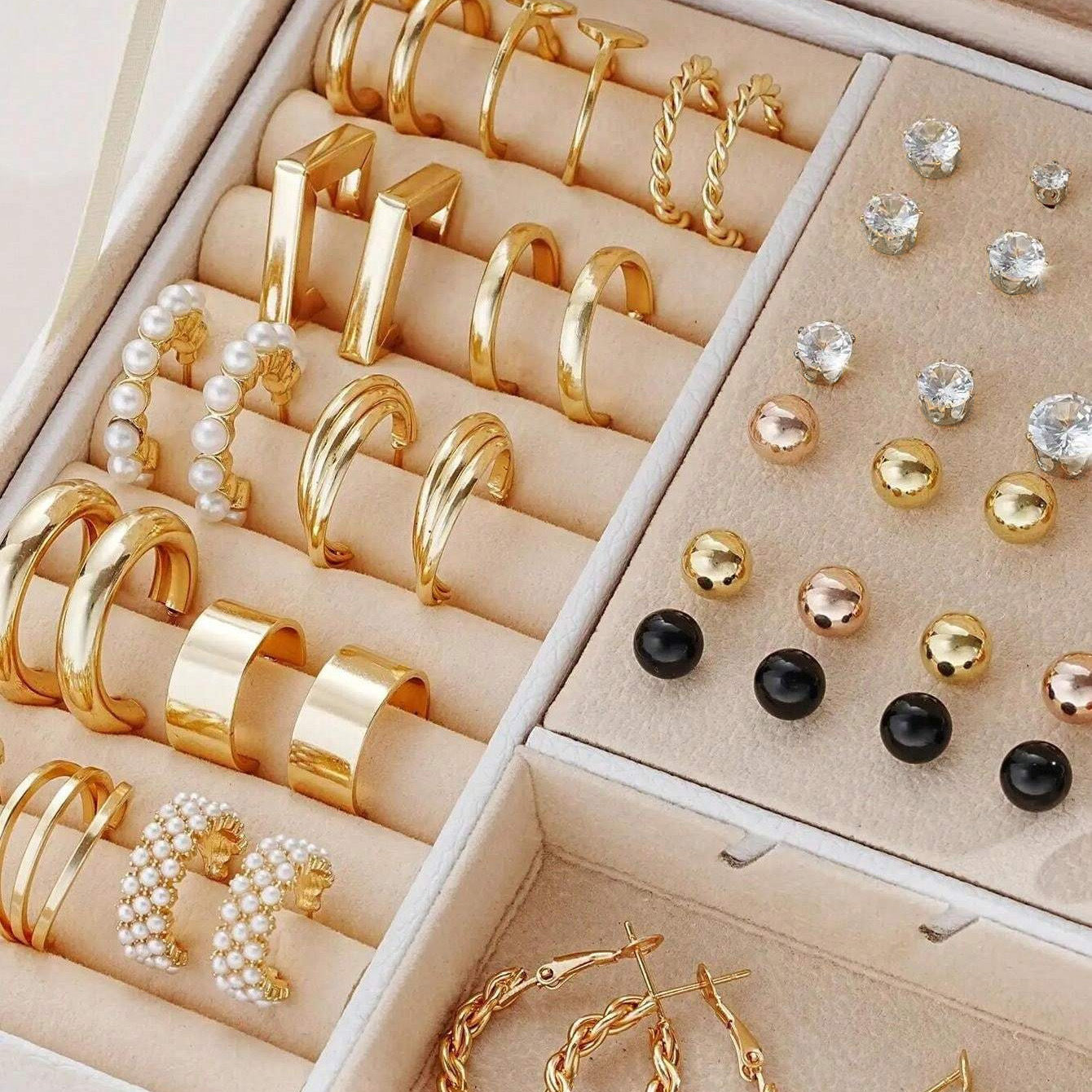 08-Piece Pearl Earrings Set – Creative All-Match Fashion Jewelry (No Box)