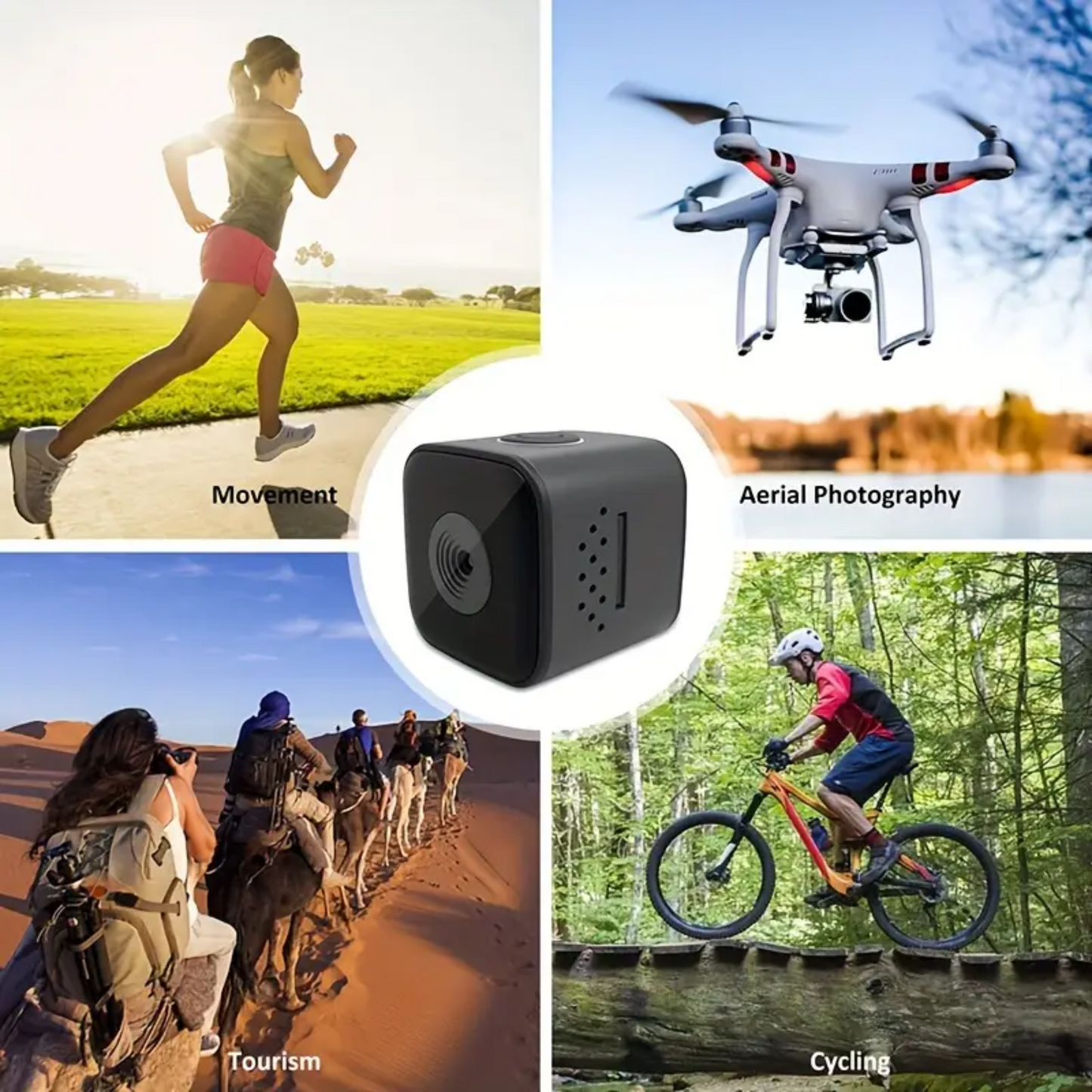 Mini Action Camera 1080P Full HD | SQ28 Waterproof Sports Camera with Auto AI Night Vision, Rechargeable Battery, and Outdoor HD Aerial Photography