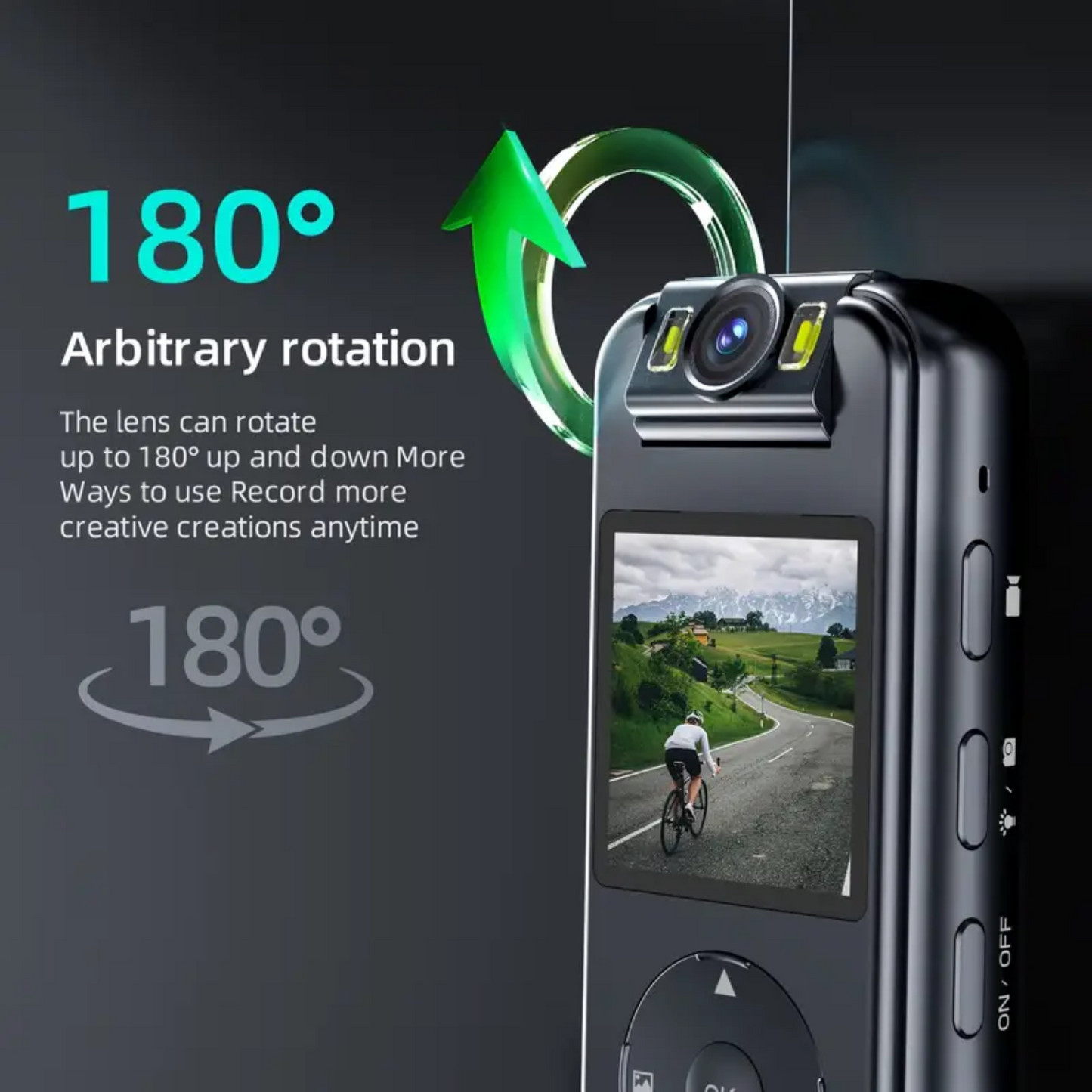4K WiFi Outdoor Sports Action Camera – 180° Rotating Lens, Magnetic Clip, Wireless Recording & Waterproof Design for Cycling, Driving, and Motorcycle Riding