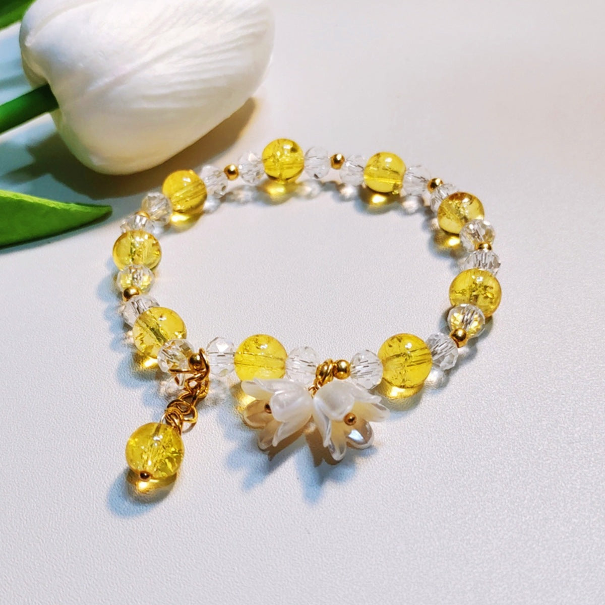Simple Colorful Glaze Lily Bracelet – Trendy & All-Match Design