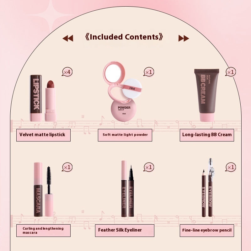 "Glue Record Beauty Gift Set – Limited Edition Lipstick & Powder Makeup Kit for Women"