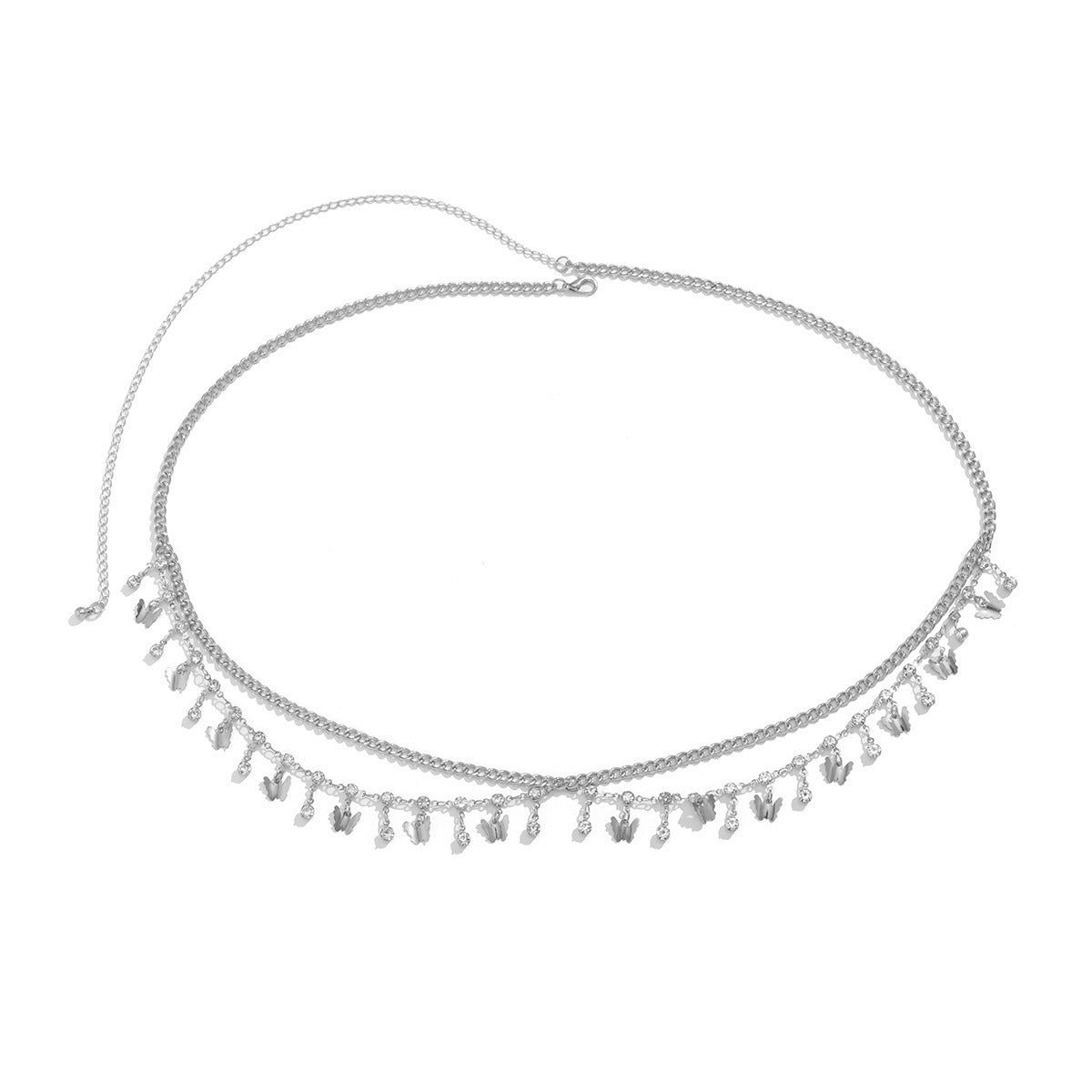 Bikini Rhinestone Multi-Layer Waist Chain with Butterfly & Tassel Body Decorations