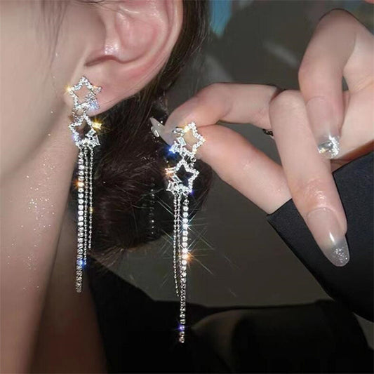 XINGX Elegant Water Drop Tassel Earrings – Minimalist Chic Jewelry