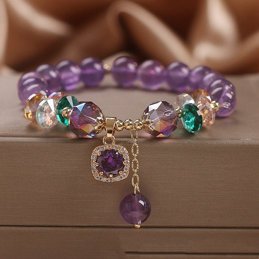 Natural Amethyst Bracelet – Trendy Celebrity-Inspired Design