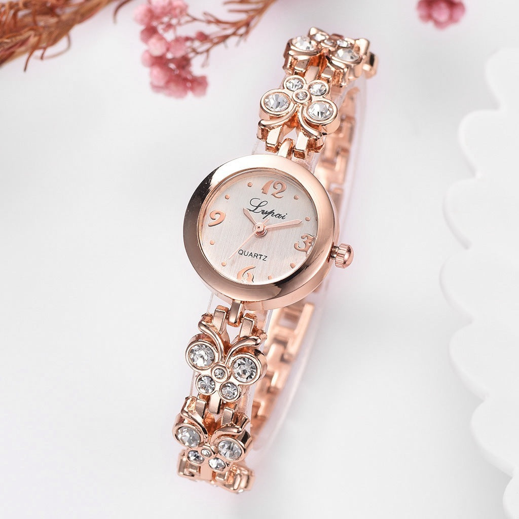Diamond Glow Elegant Small Dial Quartz Watch for Women
