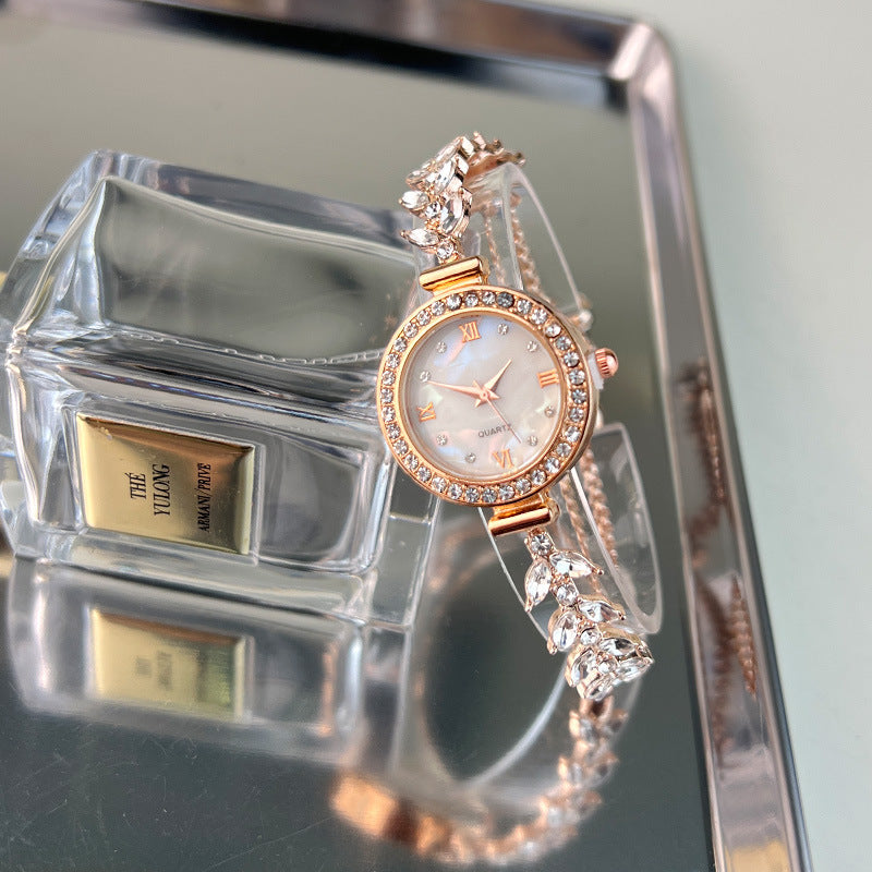 Affordable Luxury Diamond Quartz Watch with Adjustable Bracelet – Elegant Women's Timepiece