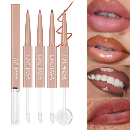 2-in-1 Matte Lip Liner and Transparent Moisturizing Lip Gloss Duo