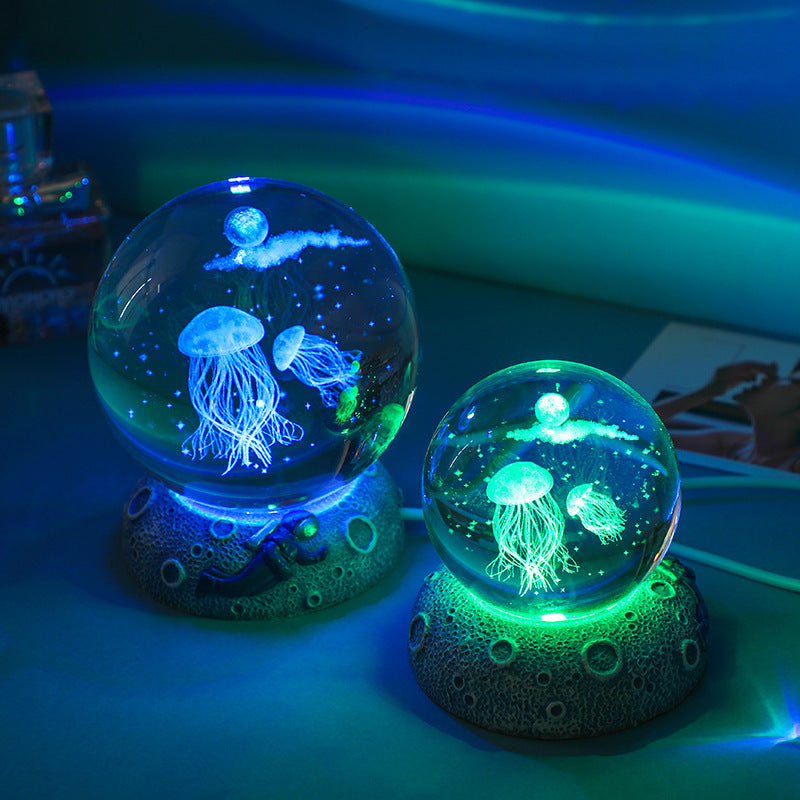 Luminous Crystal Ball with Resin Base – Home & Desk Decoration