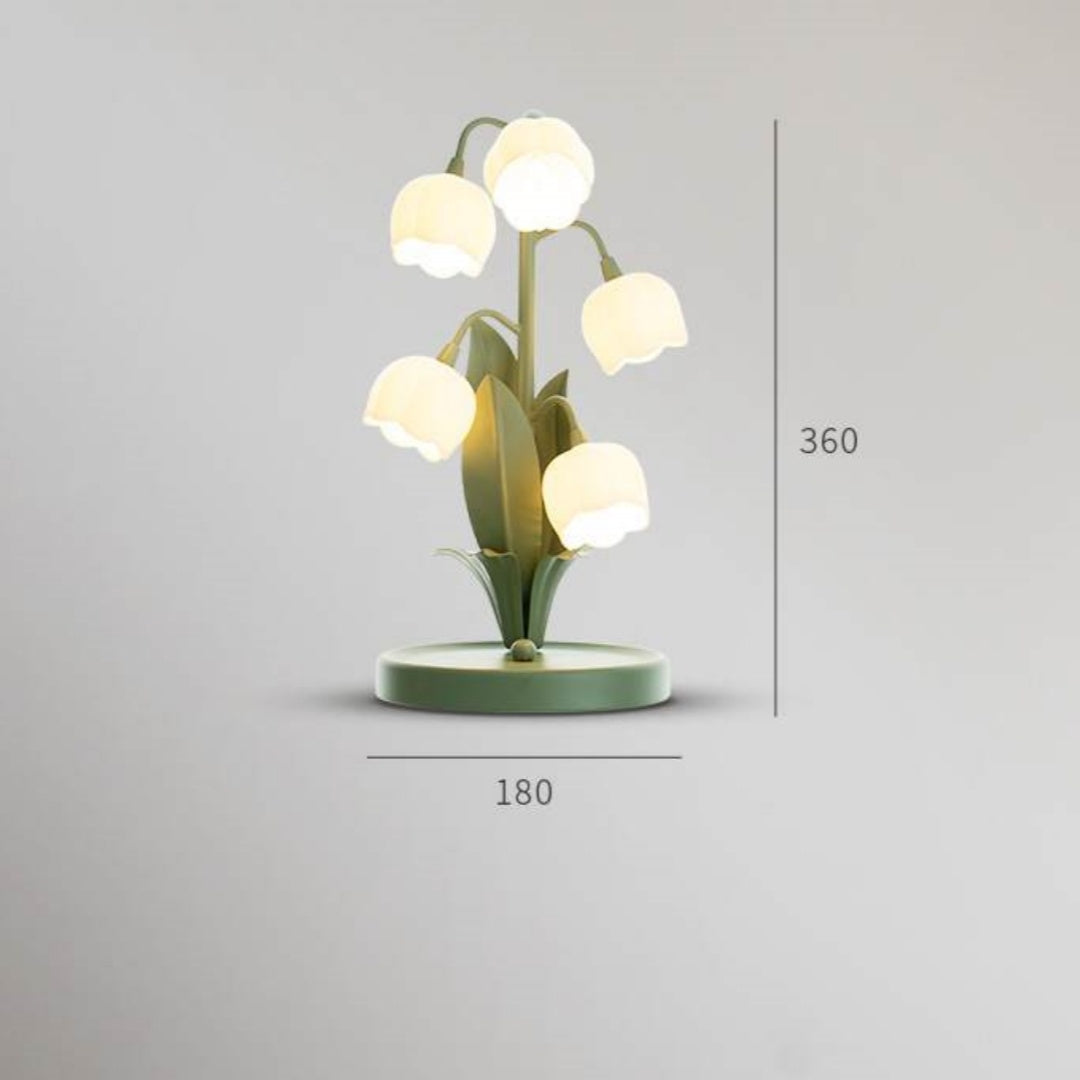 French-Style Minimalist Flower Table Lamp – Modern Rustic Ambient Light with Soft Glow, Faux Plant Design, Plug-In Night Light for Bedroom & Living Room, Black or White Finish