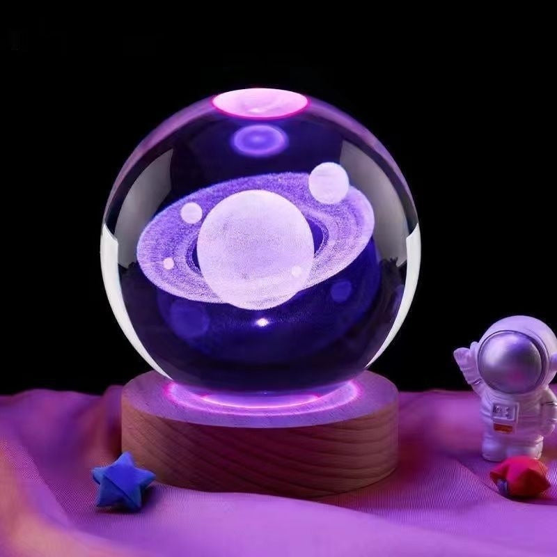 Creative Crystal Ball Night Lamp – Bedside & Home Decoration