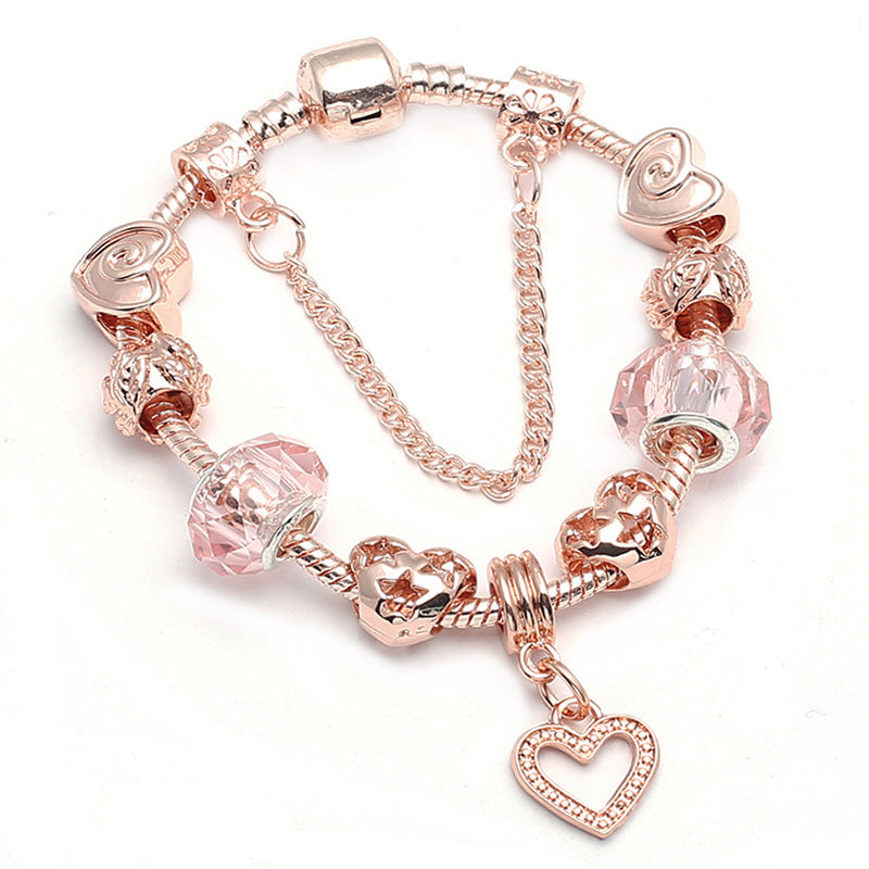 Rose Gold Geometric Love Bracelet – Fashion Jewelry for Women