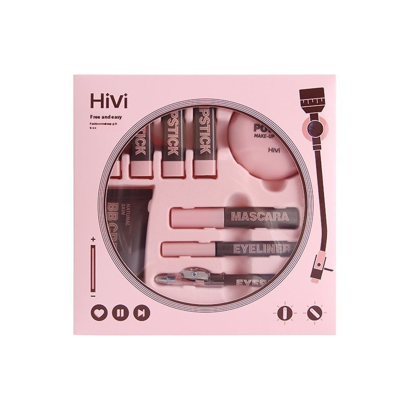 "Glue Record Beauty Gift Set – Limited Edition Lipstick & Powder Makeup Kit for Women"