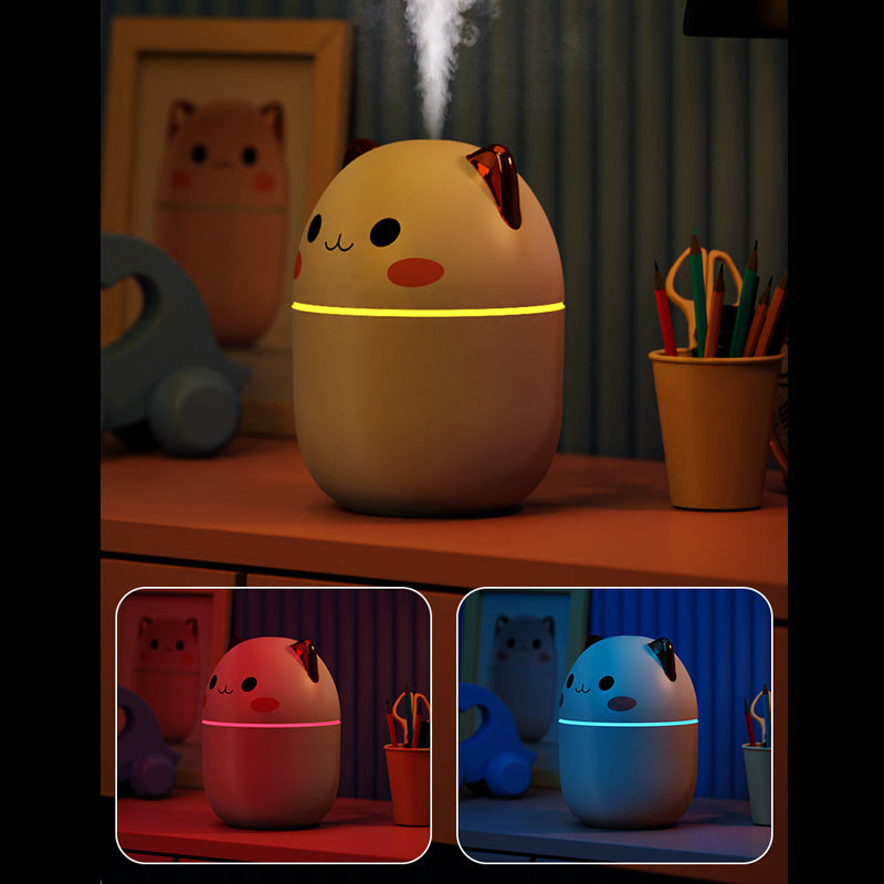 Cute Cat USB Air Humidifier – Ultra-Silent Cool Mist Aromatherapy Diffuser with LED Light for Home, Office, Bedroom & Car