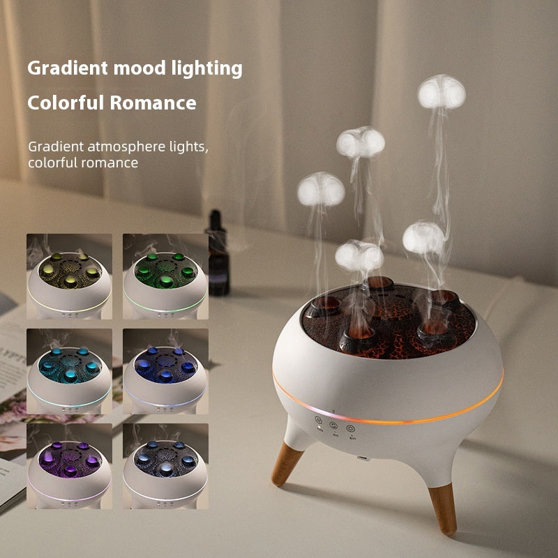 Jellyfish Ultrasonic Humidifier – Multi-Mist Aromatherapy Diffuser with Colorful LED Lights & Remote Control for Home, Office & Desktop