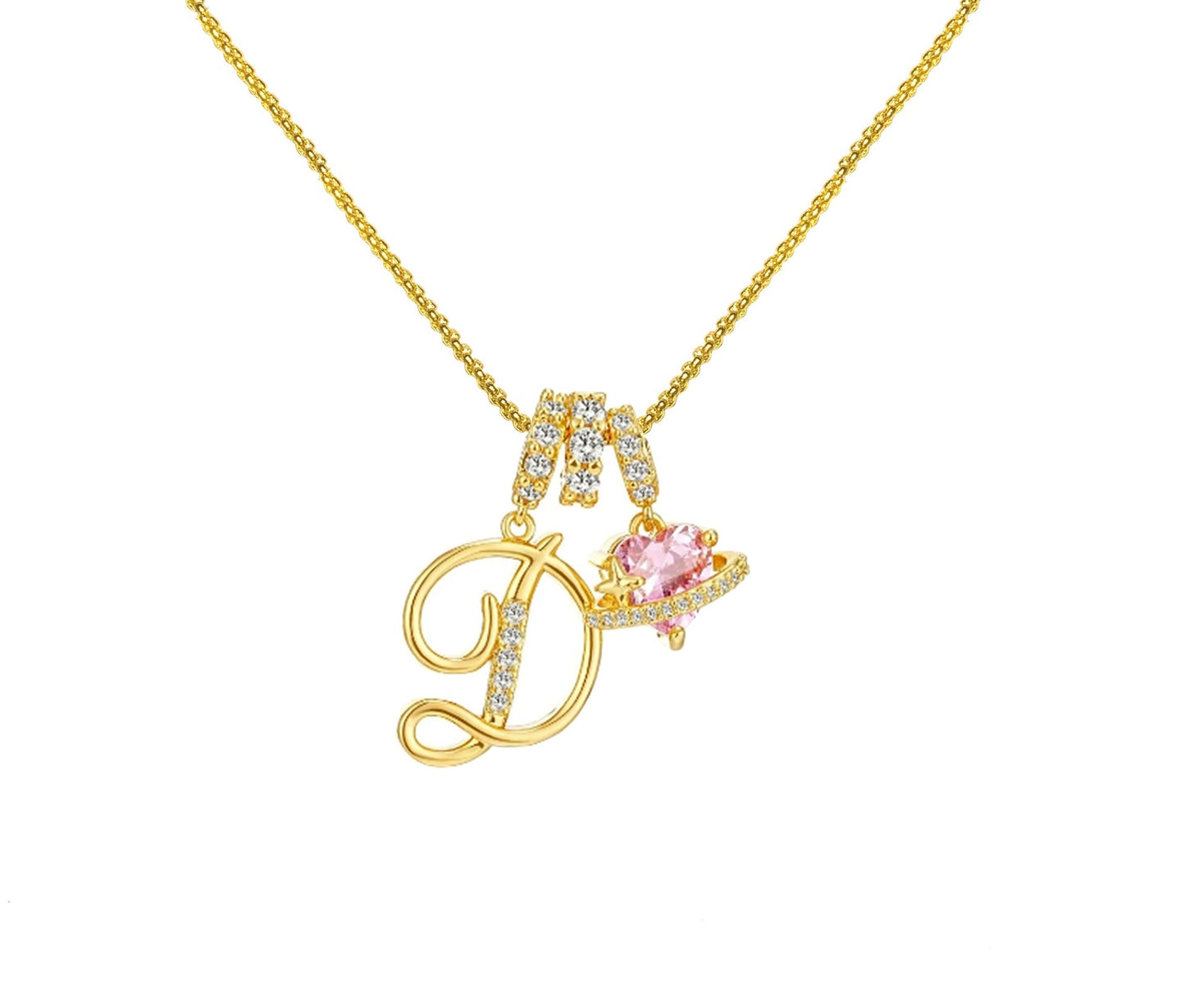 Copper Alphabet Necklace – Dopamine 26 English Letter Pendant, Personalized Jewelry