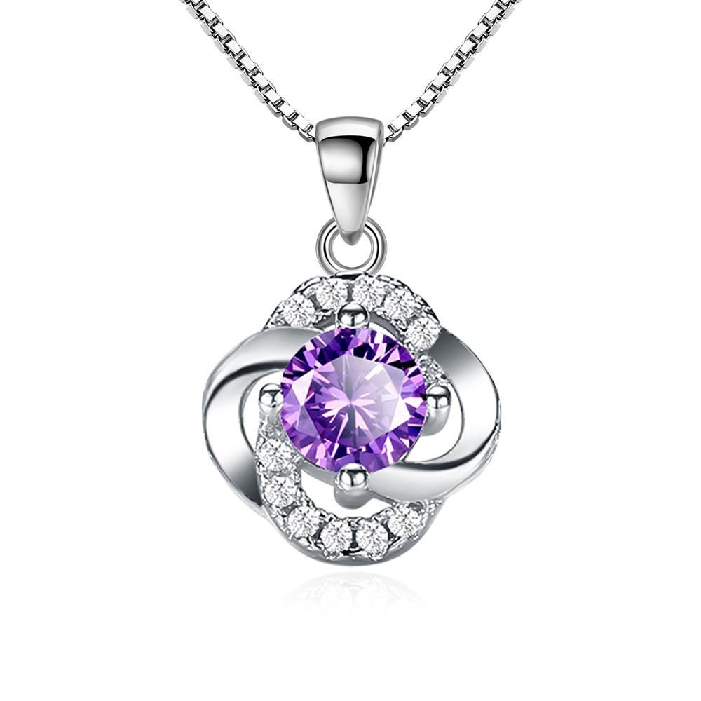 Korean Style Silver Plated Four-Leaf Clover Pendant – Lucky Charm Necklace for Women