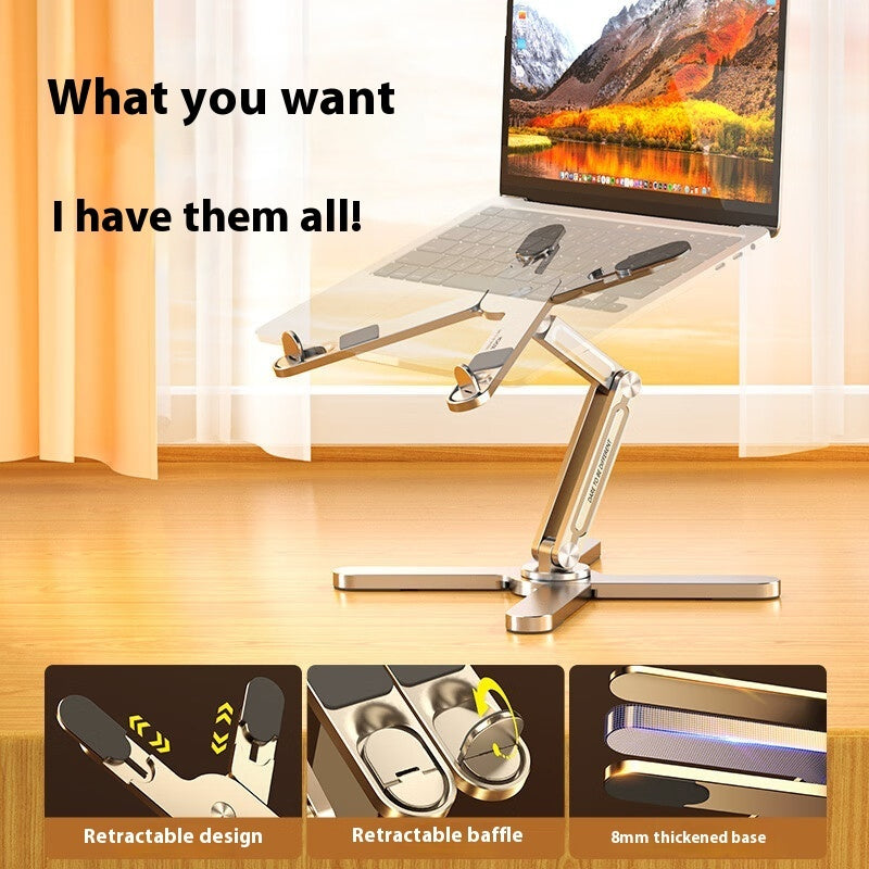 360° Rotating Foldable Aluminum Laptop Stand – Adjustable Height Notebook Holder with Heat Dissipation & Stable Triangular Support