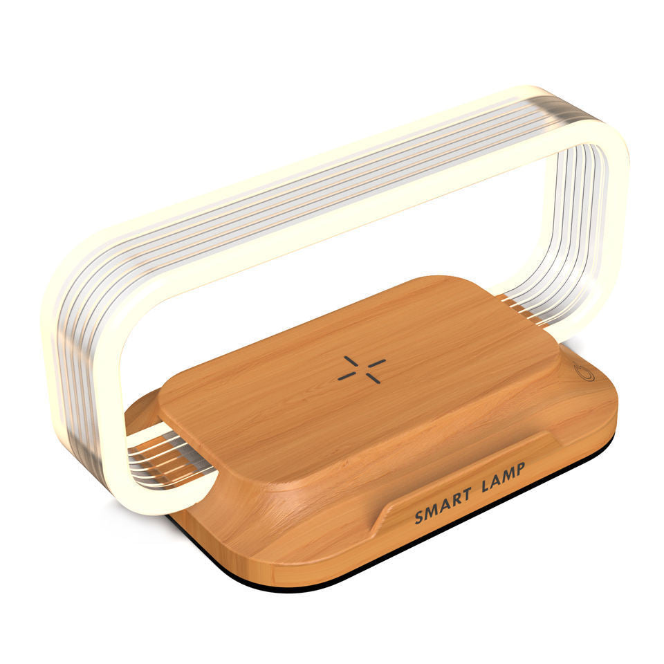 Touch Dimming Night Lamp with 10W Wireless Phone Charger – Modern Bedside LED Light for Indoor Use