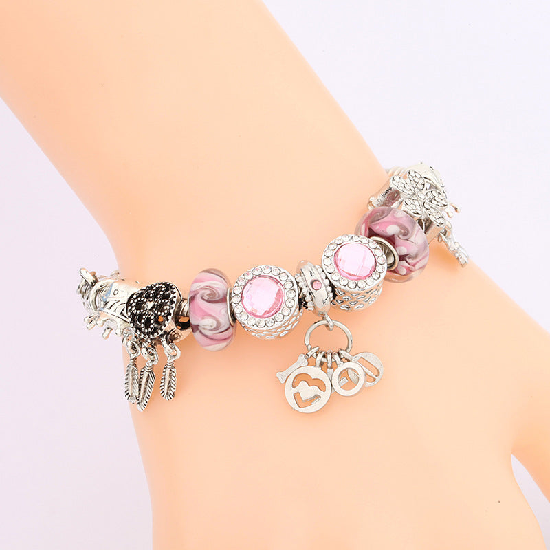 Women’s Fashion Glass Bead Bracelet – Elegant Romantic Style