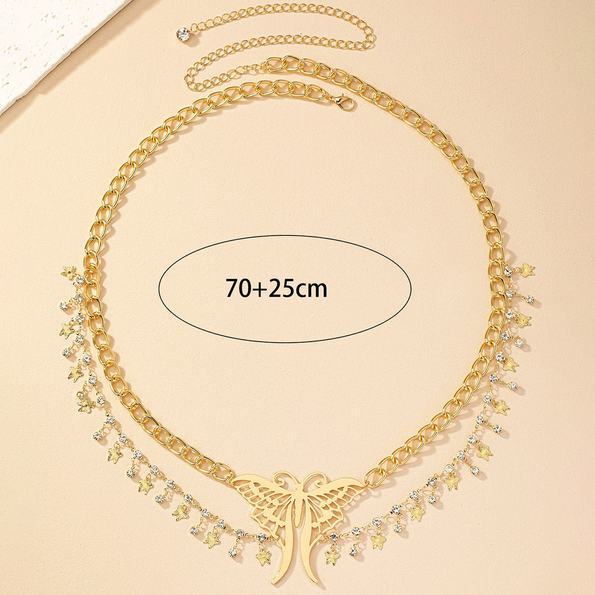 Elegant Gold Butterfly Waist Chain – Boho Beaded Belly Jewelry with Glass Accents for Women