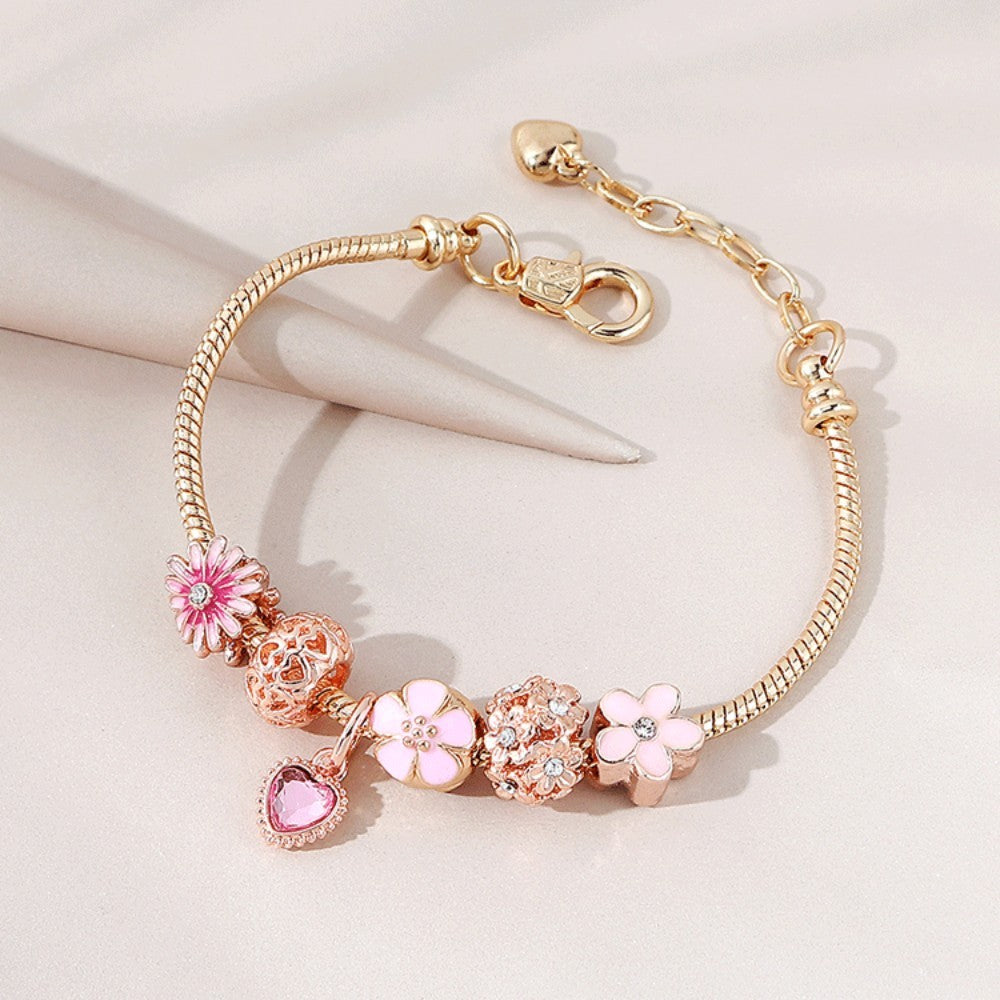 Love Daisy Beaded Bracelet – Hollow Diamond Charm Jewelry for Women