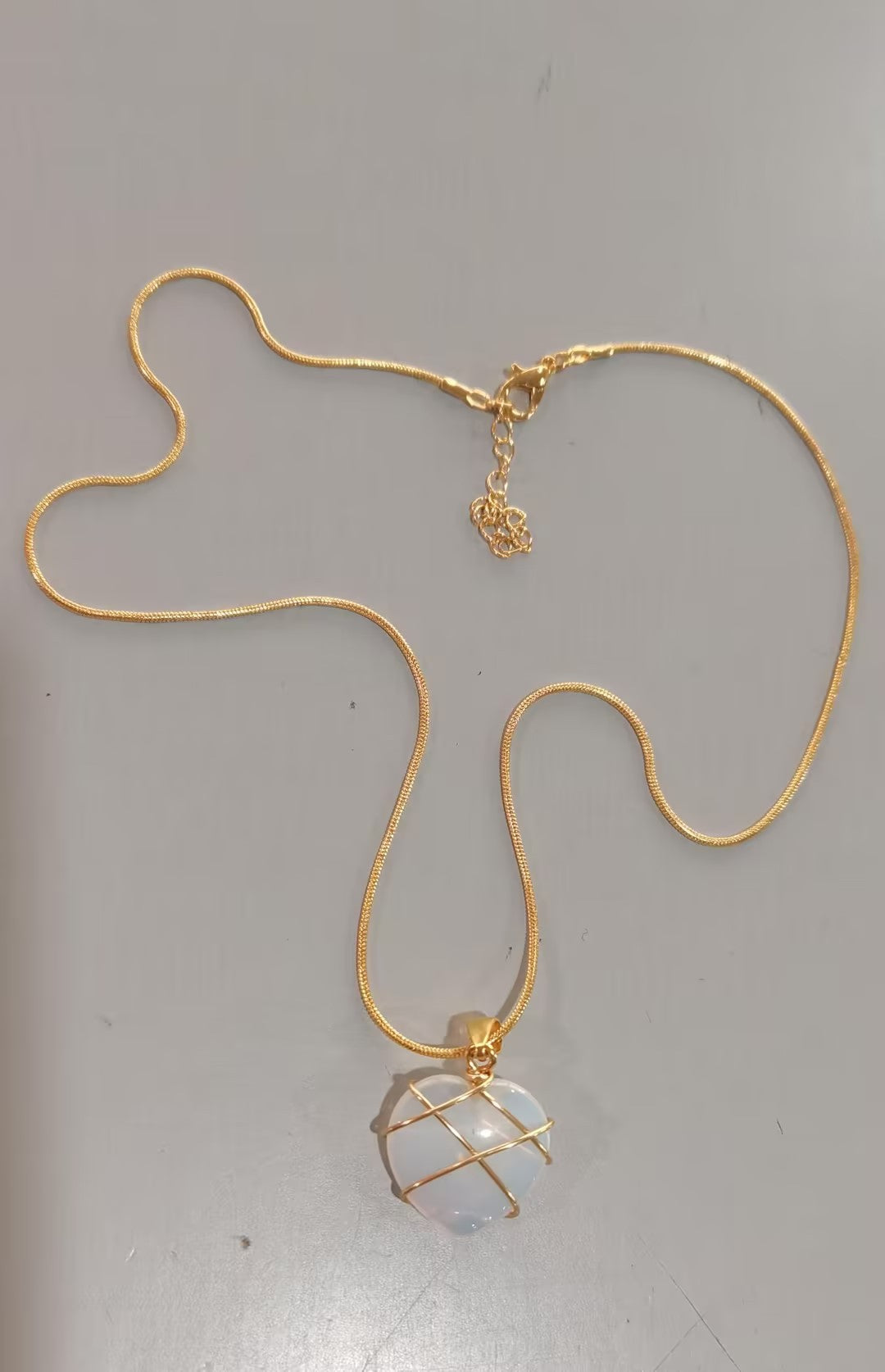 Moonstone Love Necklace with Cartoon Princess Charm – Trendy Jewelry for Girls
