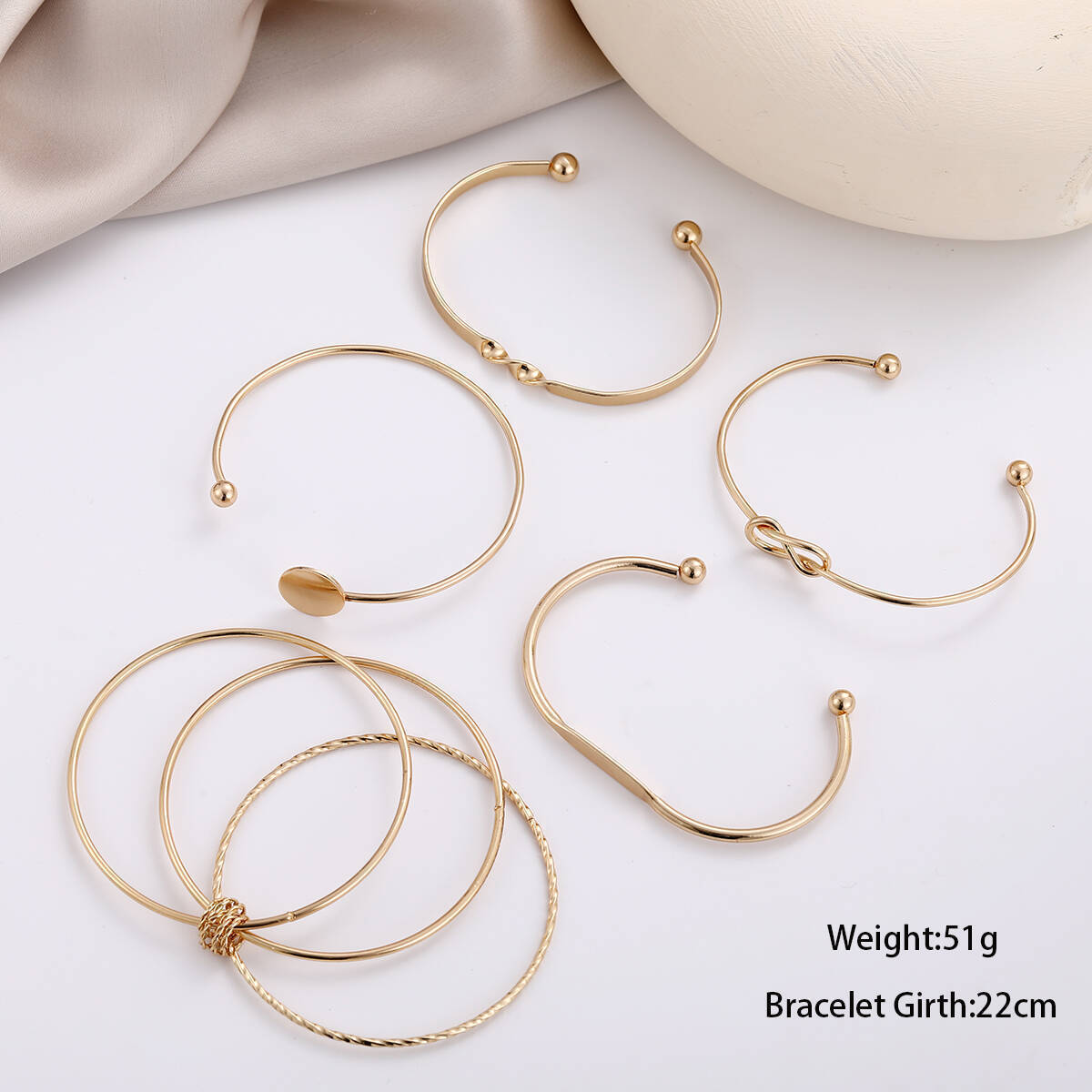 5-7pcs Creative Twisted Hip Hop Style Bracelet Set – Simple & Stylish Accessories for Women