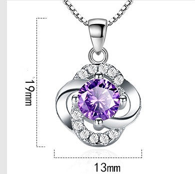 Korean Style Silver Plated Four-Leaf Clover Pendant – Lucky Charm Necklace for Women
