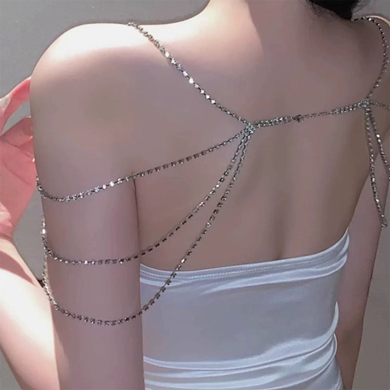Exotic Vintage-Style Rhinestone Chest Harness Necklace