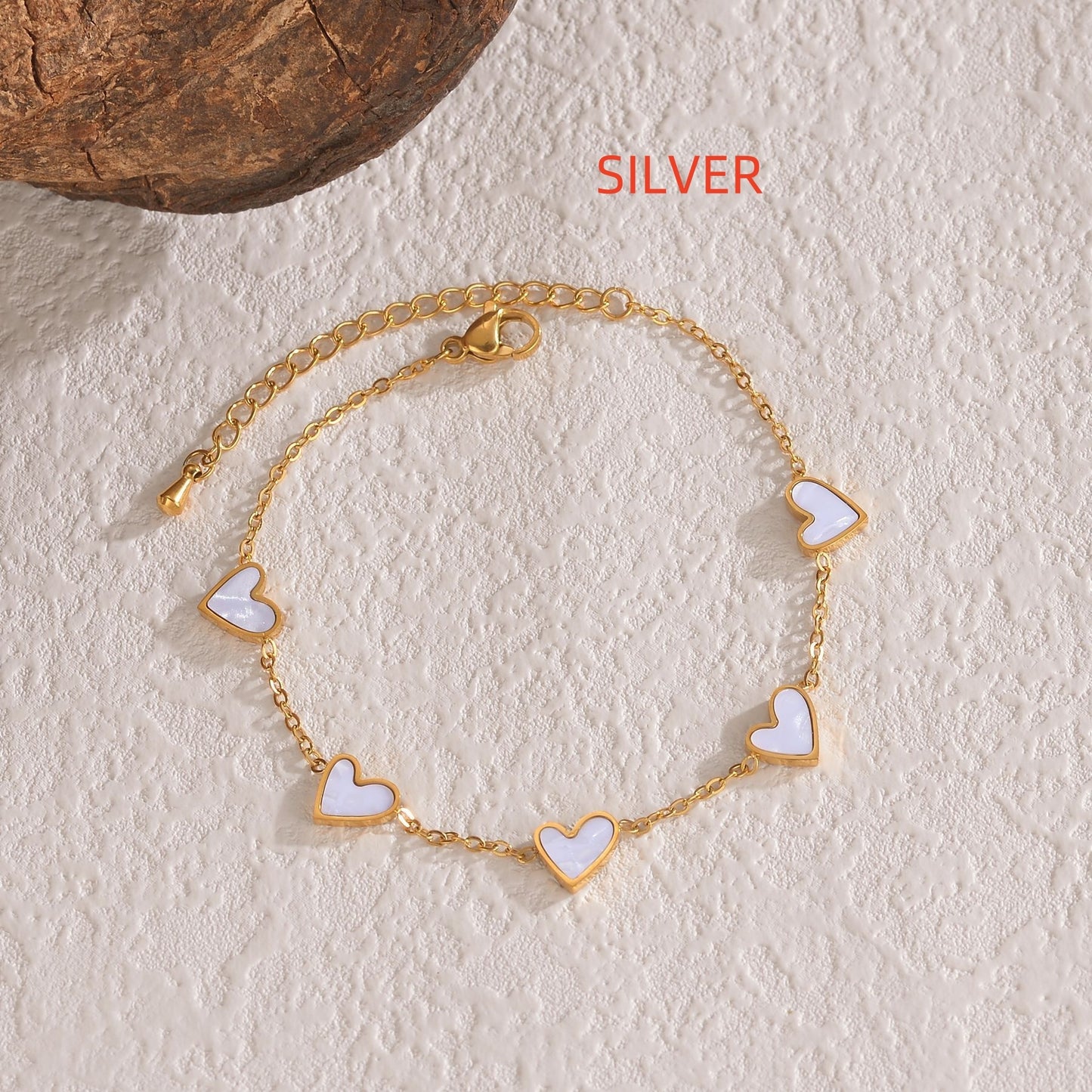 Stainless Steel Dripping Heart Love Bracelet – Romantic Valentine's Day Gift
