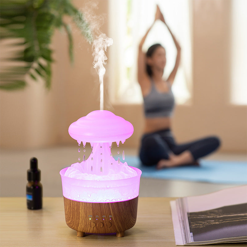 Rain Cloud Humidifier with Raindrop Sound & 7-Color LED - Essential Oil Diffuser & Night Light for Relaxation & Sleep