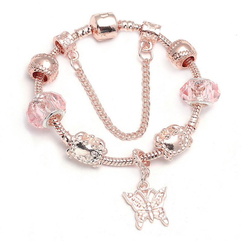 Rose Gold Geometric Love Bracelet – Fashion Jewelry for Women