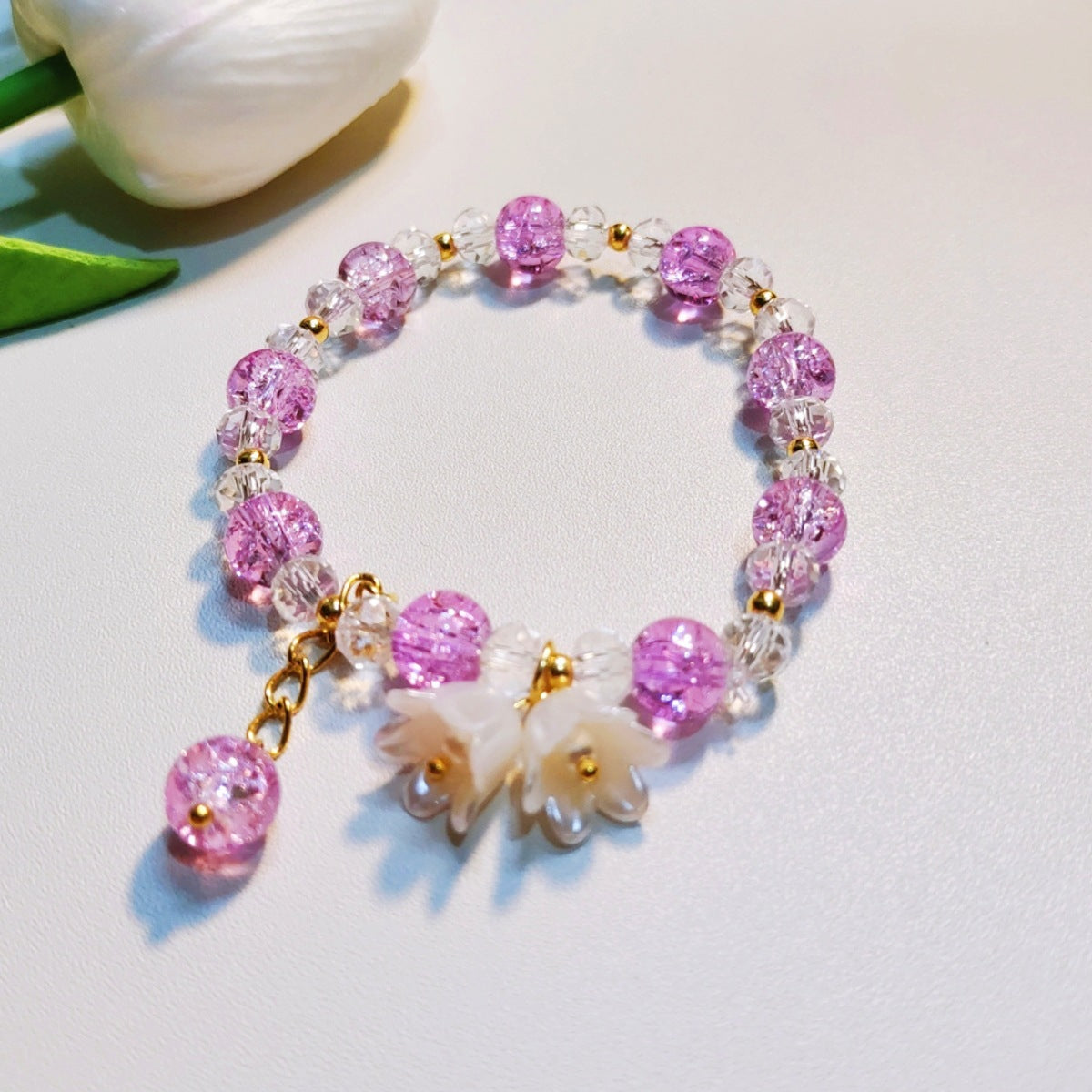 Simple Colorful Glaze Lily Bracelet – Trendy & All-Match Design