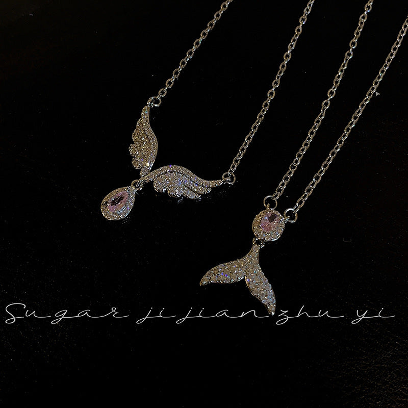 S925 Sterling Silver Fishtail Pendant Necklace for Women – Minimalist Design