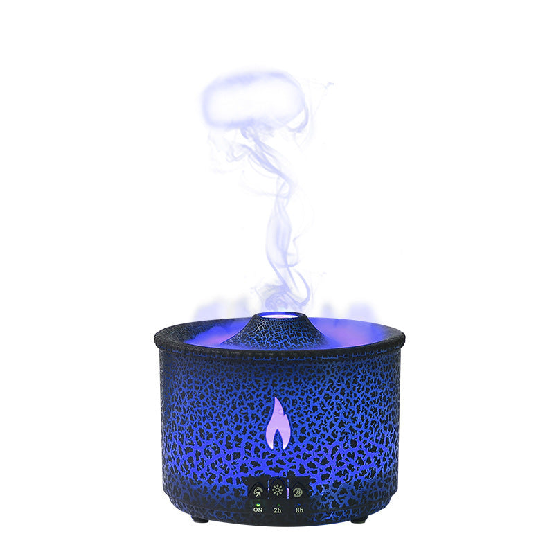 Two-Color Flame Volcano Humidifier – Aromatherapy Diffuser with Ring Mist Effect for Home & Office