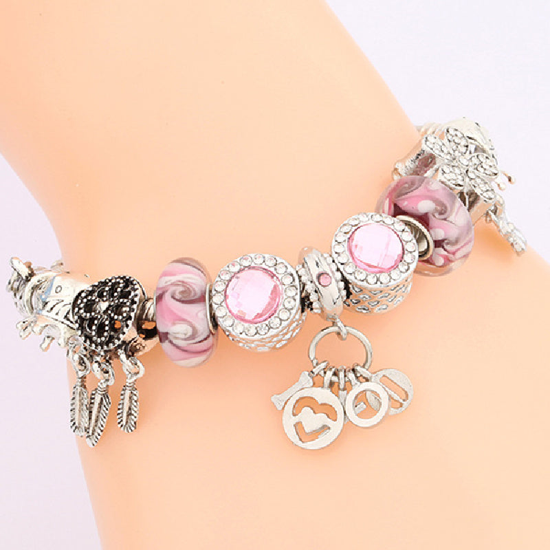 Women’s Fashion Glass Bead Bracelet – Elegant Romantic Style