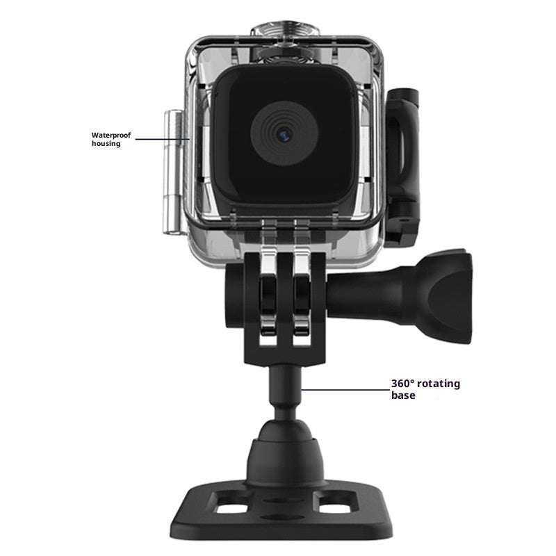 Mini Action Camera 1080P Full HD | SQ28 Waterproof Sports Camera with Auto AI Night Vision, Rechargeable Battery, and Outdoor HD Aerial Photography