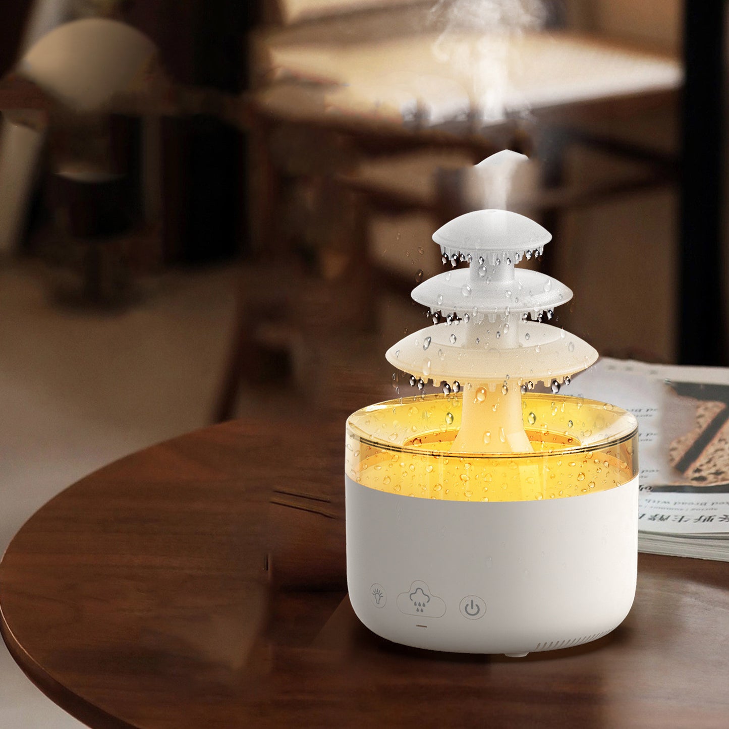 Cloud Rain USB Air Humidifier – Essential Oil Diffuser with Colorful LED Lights, Ultra-Quiet Mist for Home & Office