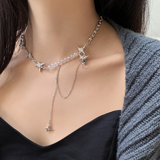 Star Awn Diamond Pendant Necklace – Dainty Water Drop Design