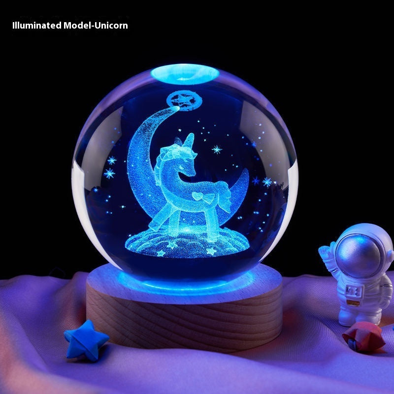 Creative Crystal Ball Night Lamp – Bedside & Home Decoration
