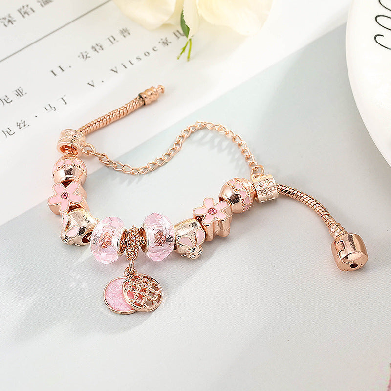 Rose Gold Geometric Love Bracelet – Fashion Jewelry for Women